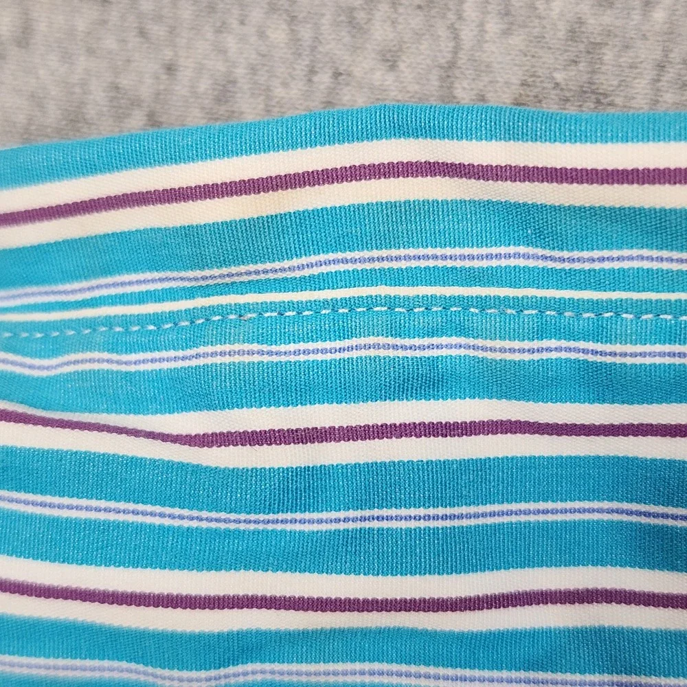 Ralph Lauren Button Down Shirt Mens XL Blue Striped Good Classic Fit Long Sleeve